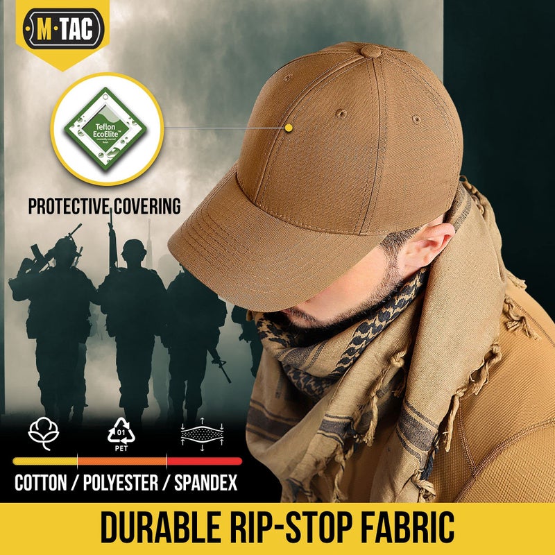 M-Tac Tactical Baseball Cap - Adjustable Plain Workout Ball Cap, Ripstop Hats for Men and Women (Coyote, M) - Image 4